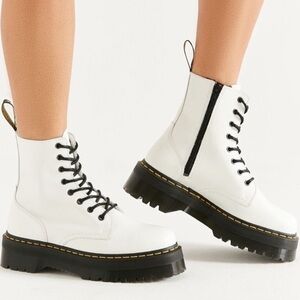 Dr. Martens JADON boots white smooth ankle lace up combat 8-hole Moto UNISEX